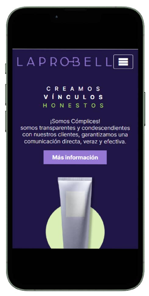 Página web con responsive design - Laprobell